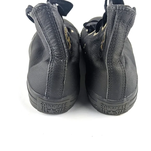 Chuck Taylor All Star Big Eyelets Leather High Top Sneaker Women's 6 Black - Picture 4 of 8